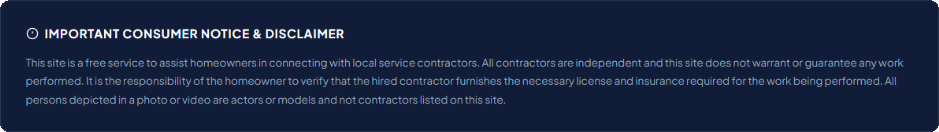 Consumer Notice & Disclaimer