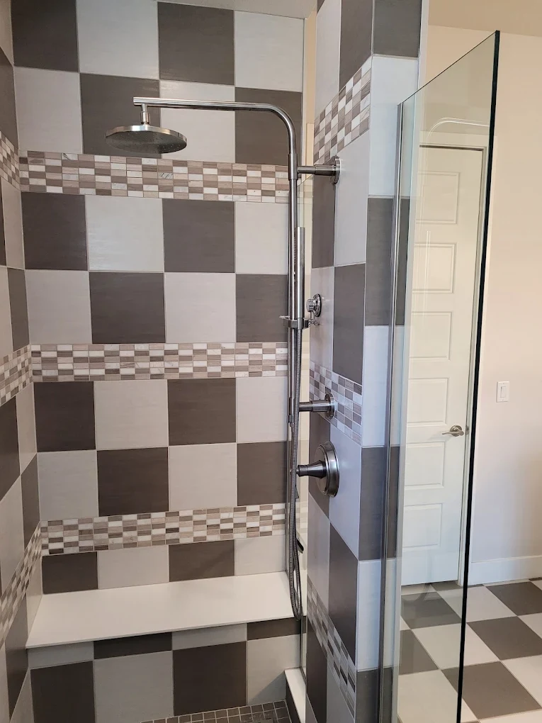 Tub to shower conversion before and after